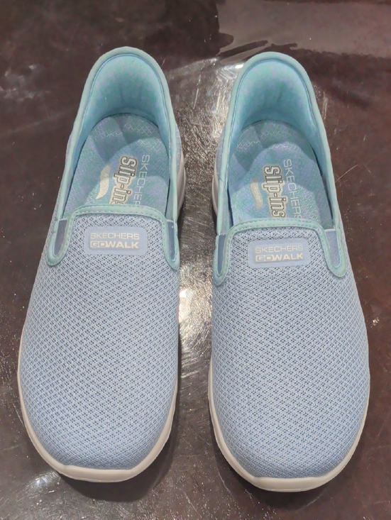 Skechers Shoes - Skechers Light Blue Slip-On GOwalk Sneakers Women